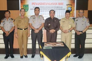 Polres dan Pemkab Inhil Tandatangani MoU